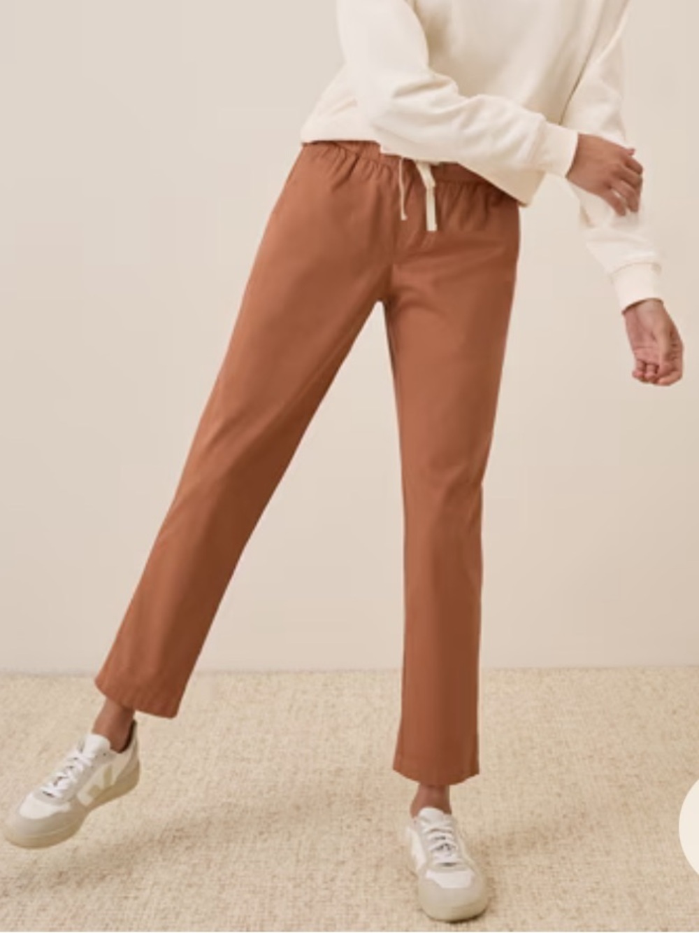 Pact Women's Daily Twill Pull On Cotton Casual Pant SZ XL in Ochre